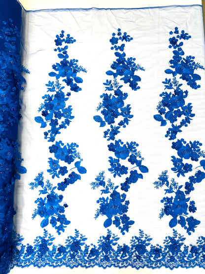 Scarlet 3d Floral Design Lace 54" Wide| New Creations Fabric & Foam Inc.