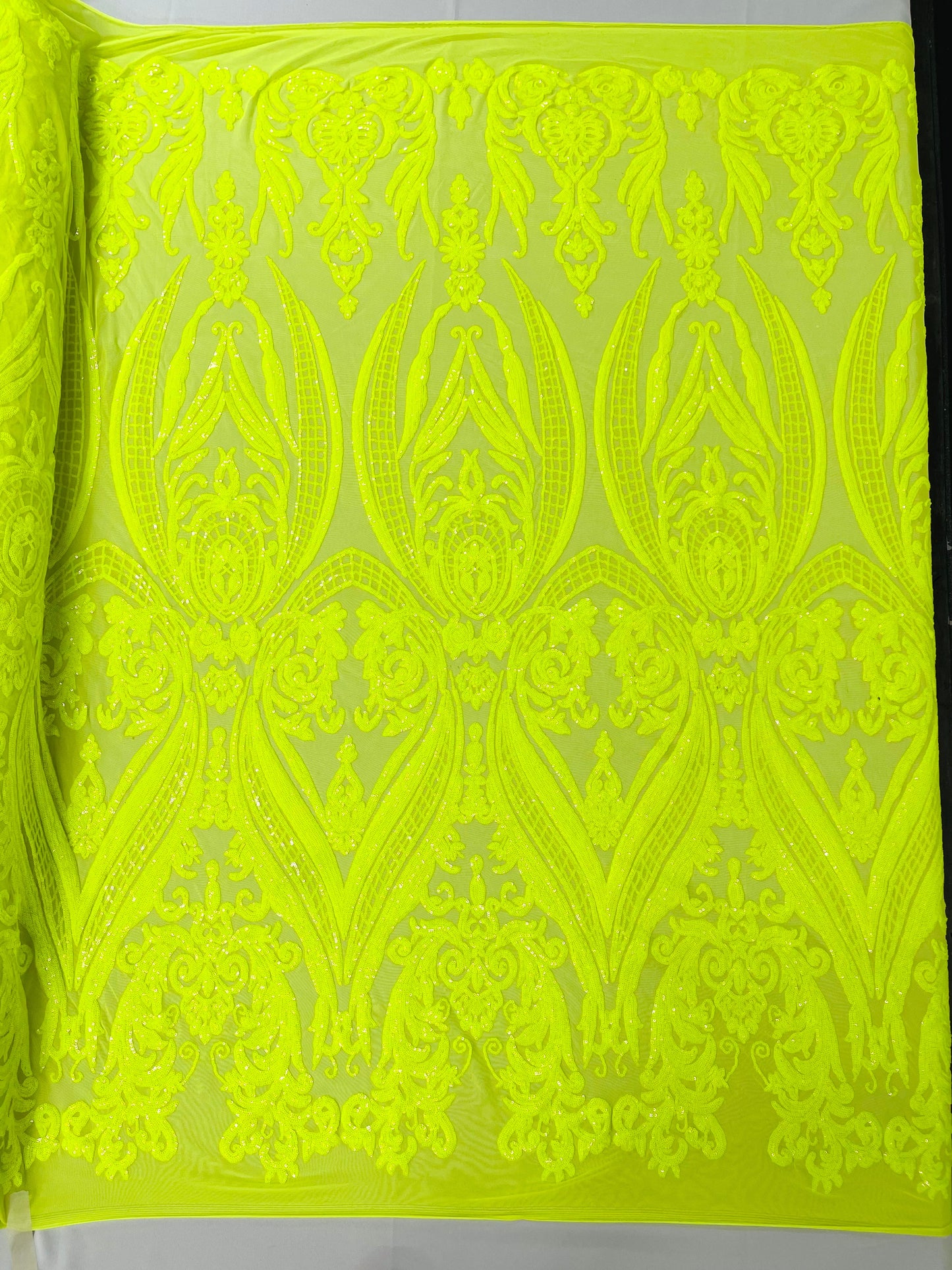Big Sequin Damask Fabric 54” Wide| New Creations Fabric & Foam Inc.