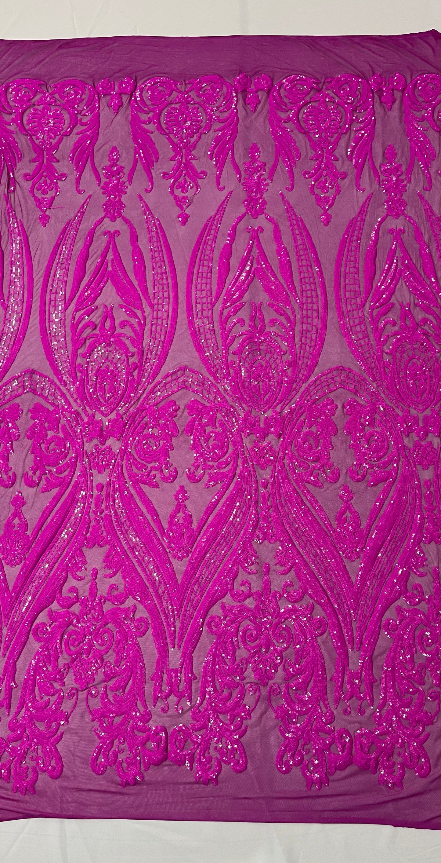 Big Sequin Damask Fabric 54” Wide| New Creations Fabric & Foam Inc.