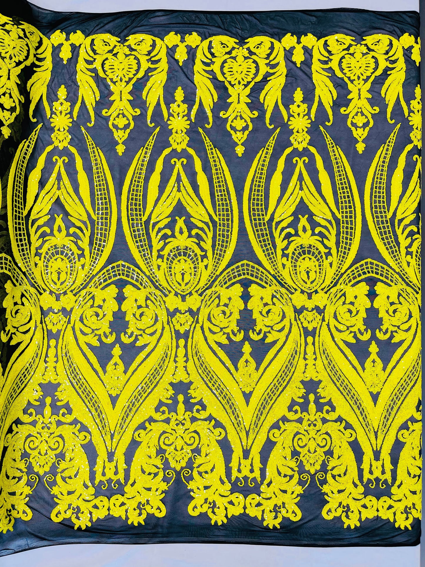 Big Sequin Damask Fabric 54” Wide| New Creations Fabric & Foam Inc.