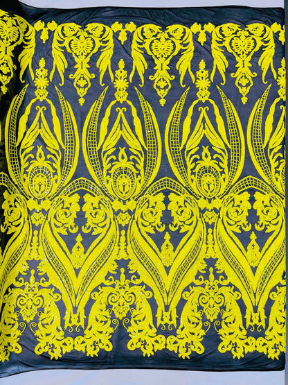 Big Sequin Damask Fabric 54” Wide| New Creations Fabric & Foam Inc.