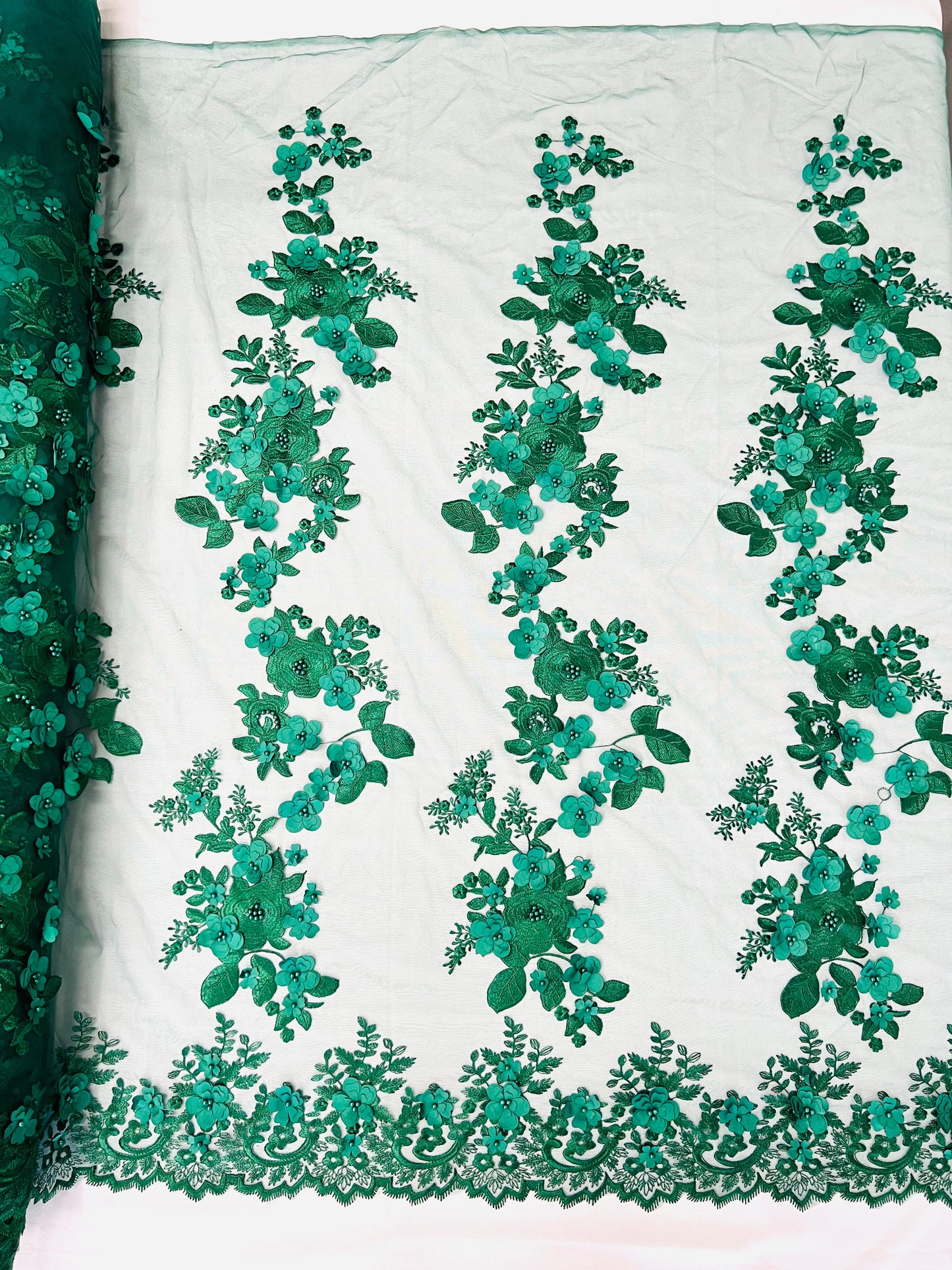 Scarlet 3d Floral Design Lace 54" Wide| New Creations Fabric & Foam Inc.