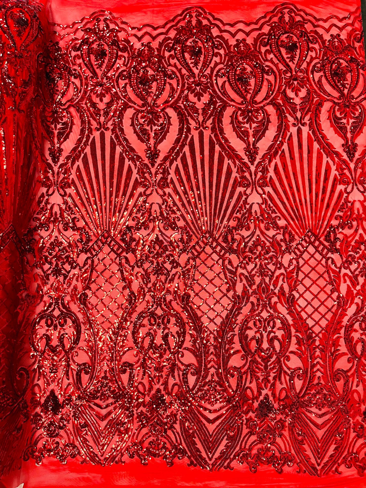 Sea Shell Sequin Damask Fabric 54” Wide| New Creations Fabric & Foam Inc.
