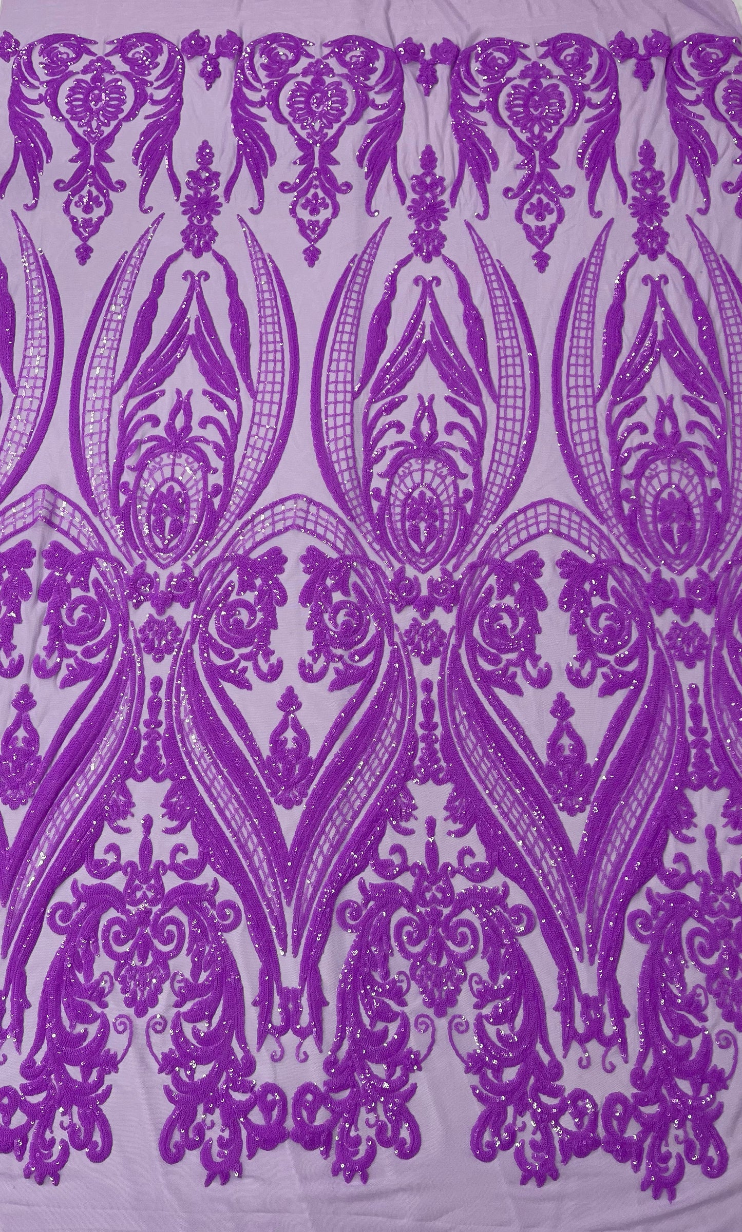 Big Sequin Damask Fabric 54” Wide| New Creations Fabric & Foam Inc.