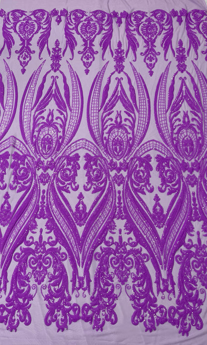 Big Sequin Damask Fabric 54” Wide| New Creations Fabric & Foam Inc.