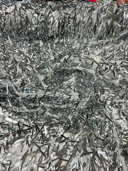 Swords Design Iridescent Sequins Burning Man Costume Craft Fabric Sold By The Yard.