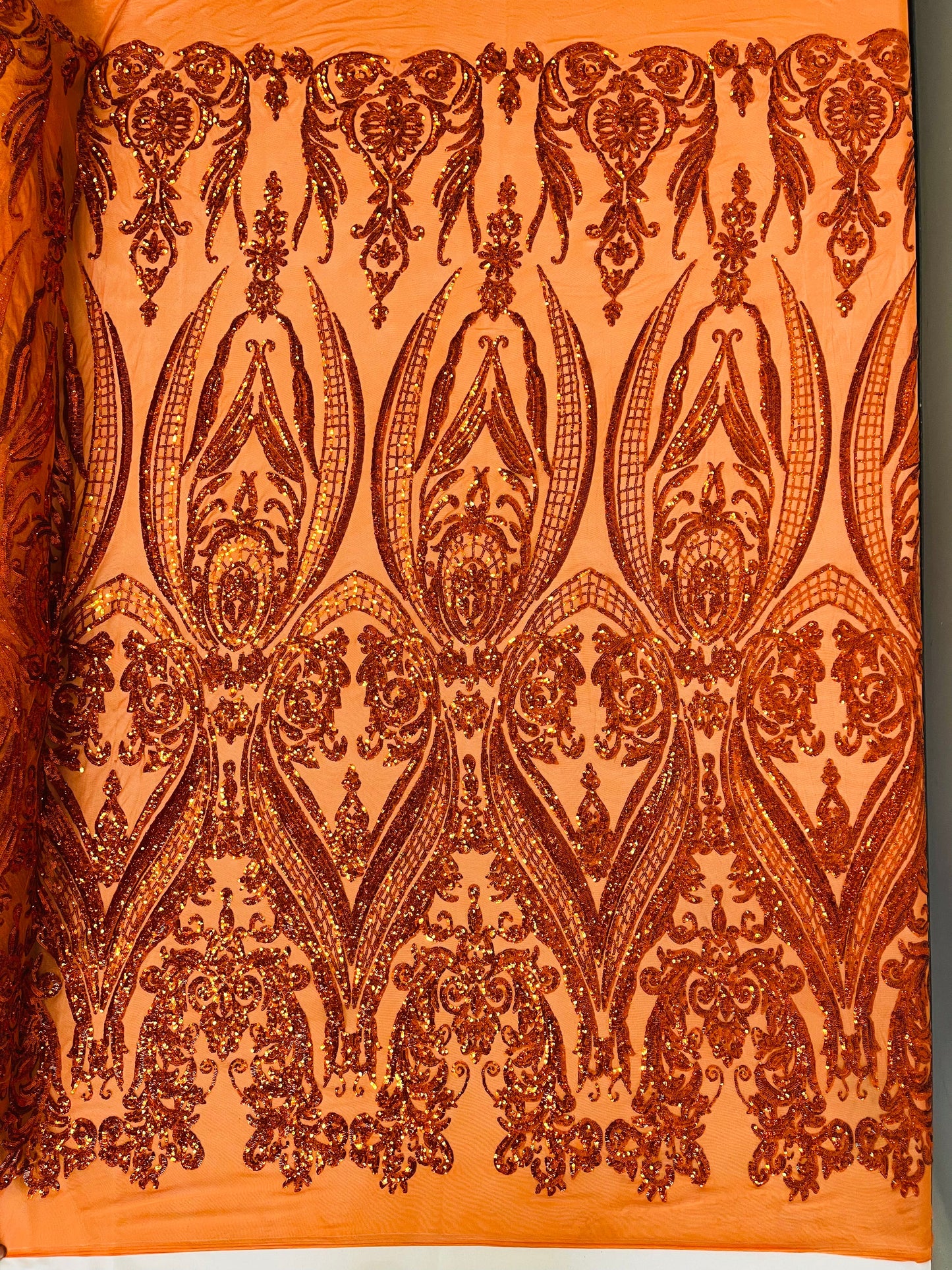 Big Sequin Damask Fabric 54” Wide| New Creations Fabric & Foam Inc.