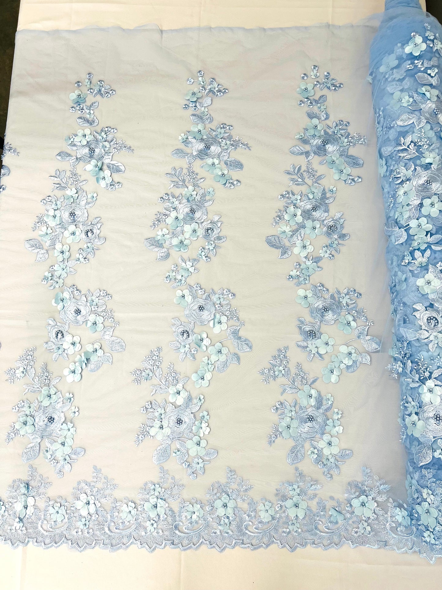 Scarlet 3d Floral Design Lace 54" Wide| New Creations Fabric & Foam Inc.
