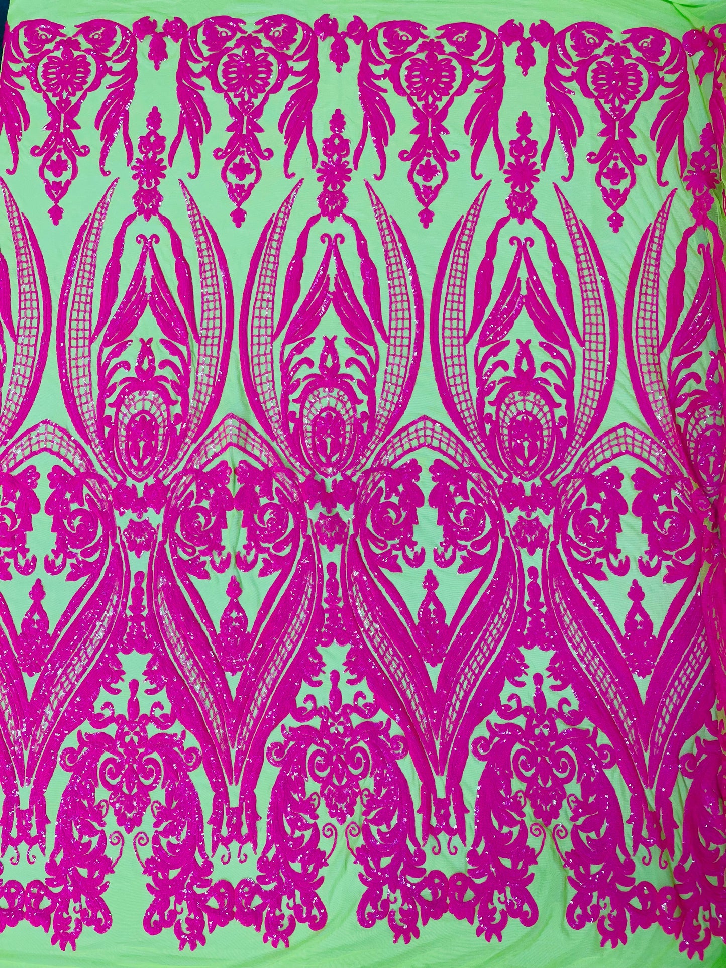 Big Sequin Damask Fabric 54” Wide| New Creations Fabric & Foam Inc.
