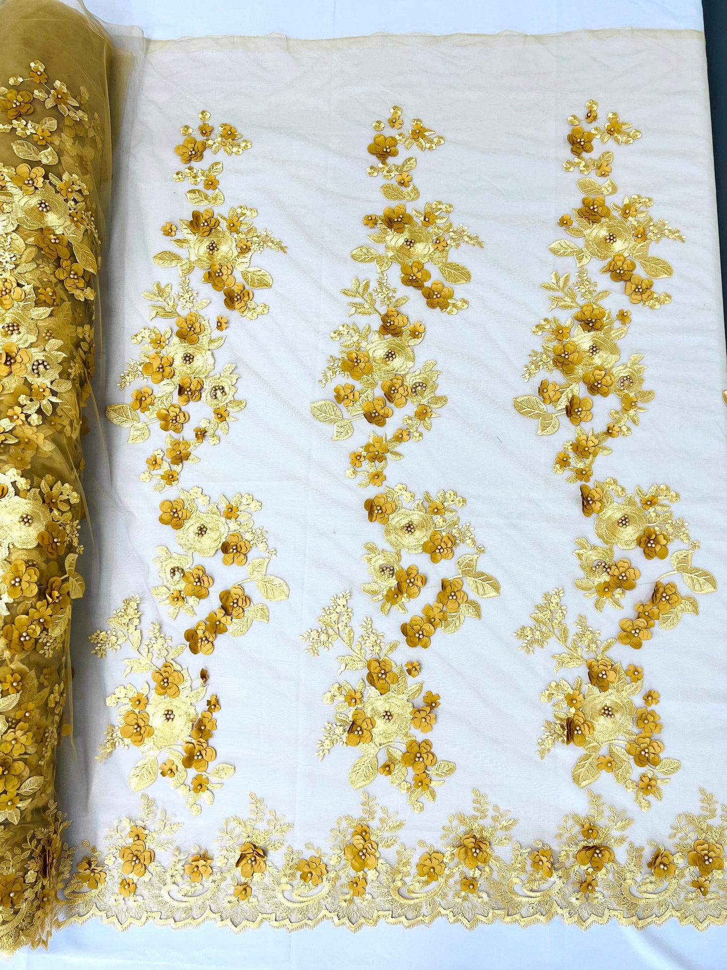 Scarlet 3d Floral Design Lace 54" Wide| New Creations Fabric & Foam Inc.