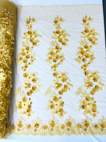 Scarlet 3d Floral Design Lace 54" Wide| New Creations Fabric & Foam Inc.