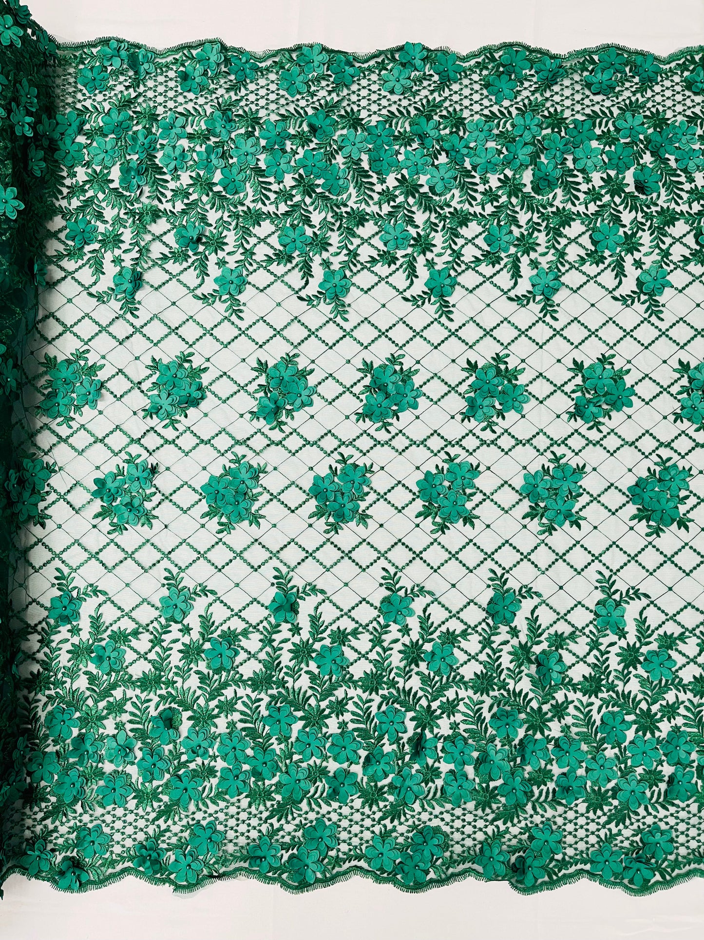 Lia 3d Floral Design Lace 54" Wide| New Creations Fabric & Foam Inc.