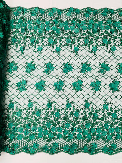 Lia 3d Floral Design Lace 54" Wide| New Creations Fabric & Foam Inc.