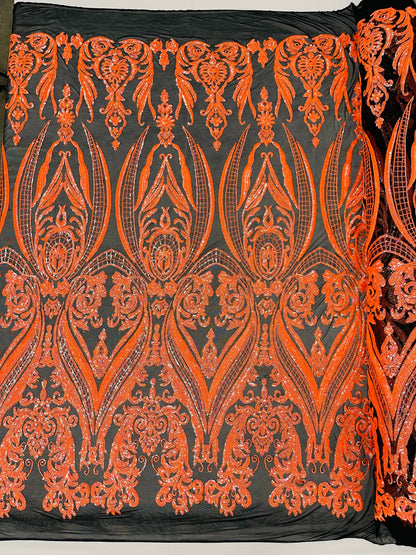 Big Sequin Damask Fabric 54” Wide| New Creations Fabric & Foam Inc.