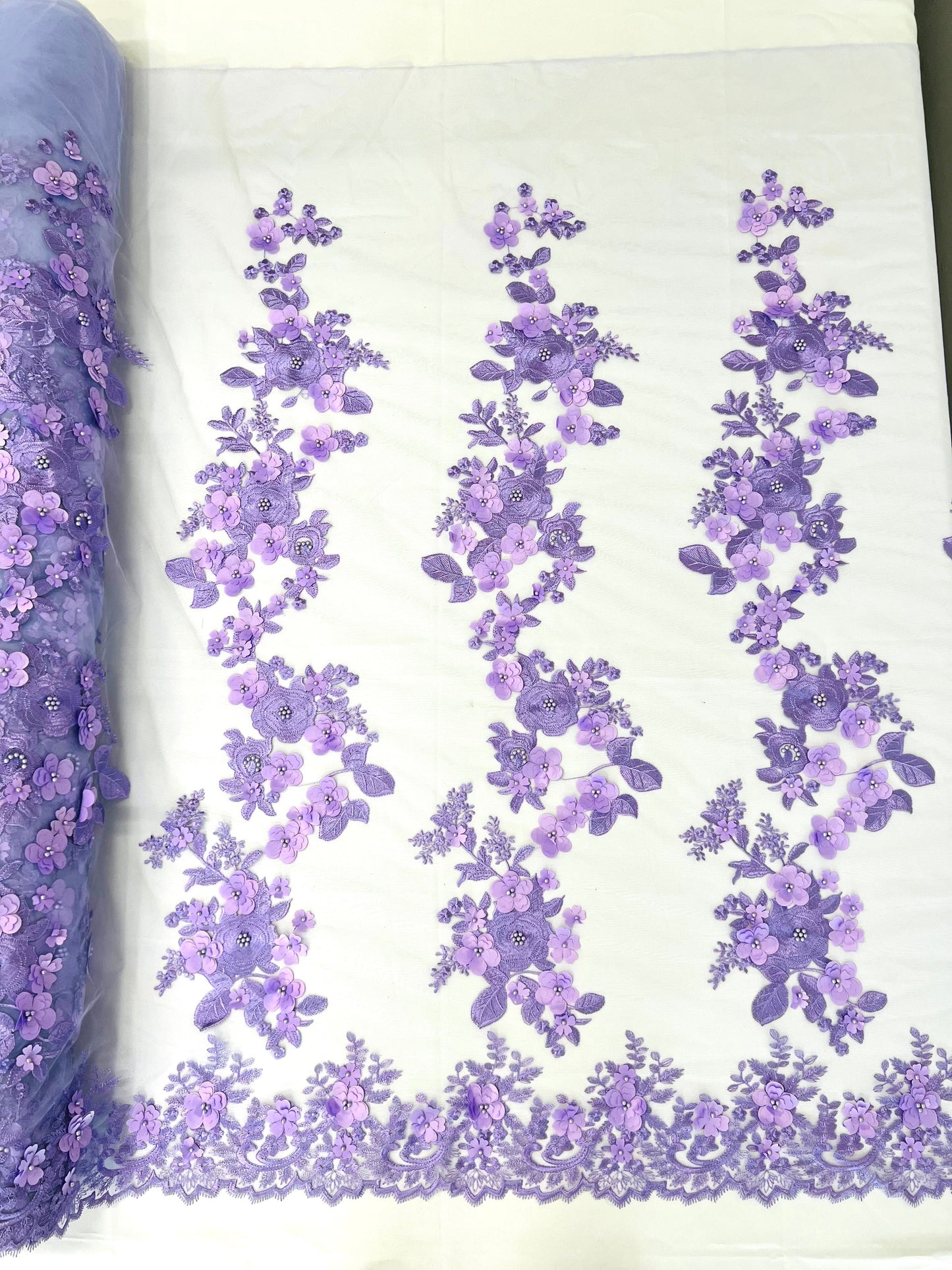 Scarlet 3d Floral Design Lace 54" Wide| New Creations Fabric & Foam Inc.