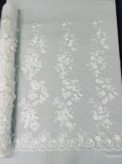 Scarlet 3d Floral Design Lace 54" Wide| New Creations Fabric & Foam Inc.