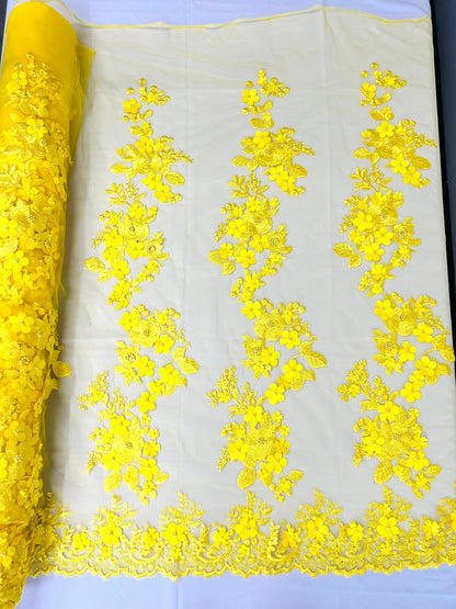 Scarlet 3d Floral Design Lace 54" Wide| New Creations Fabric & Foam Inc.