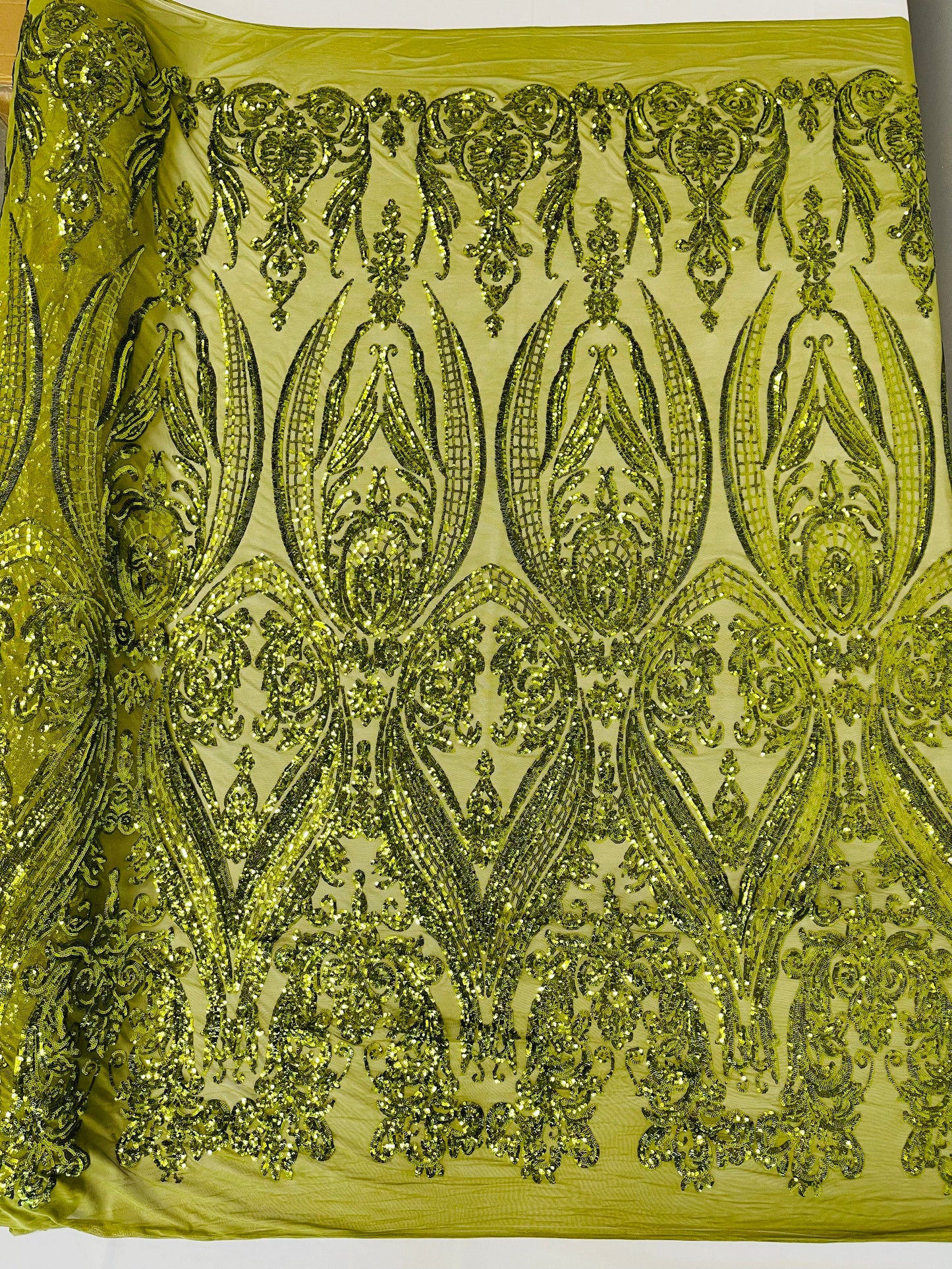 Big Sequin Damask Fabric 54” Wide| New Creations Fabric & Foam Inc.