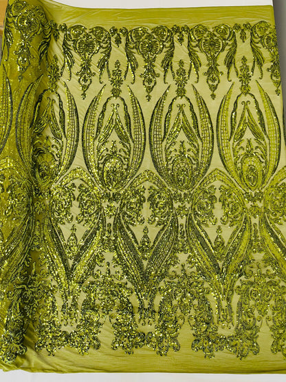 Big Sequin Damask Fabric 54” Wide| New Creations Fabric & Foam Inc.