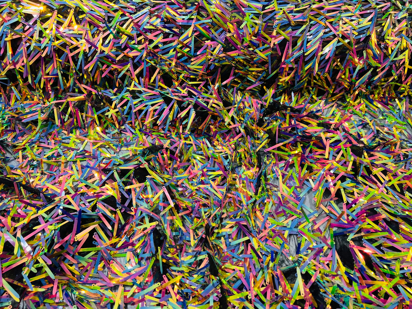 Swords Design Iridescent Sequins Burning Man Costume Craft Fabric Sold By The Yard.