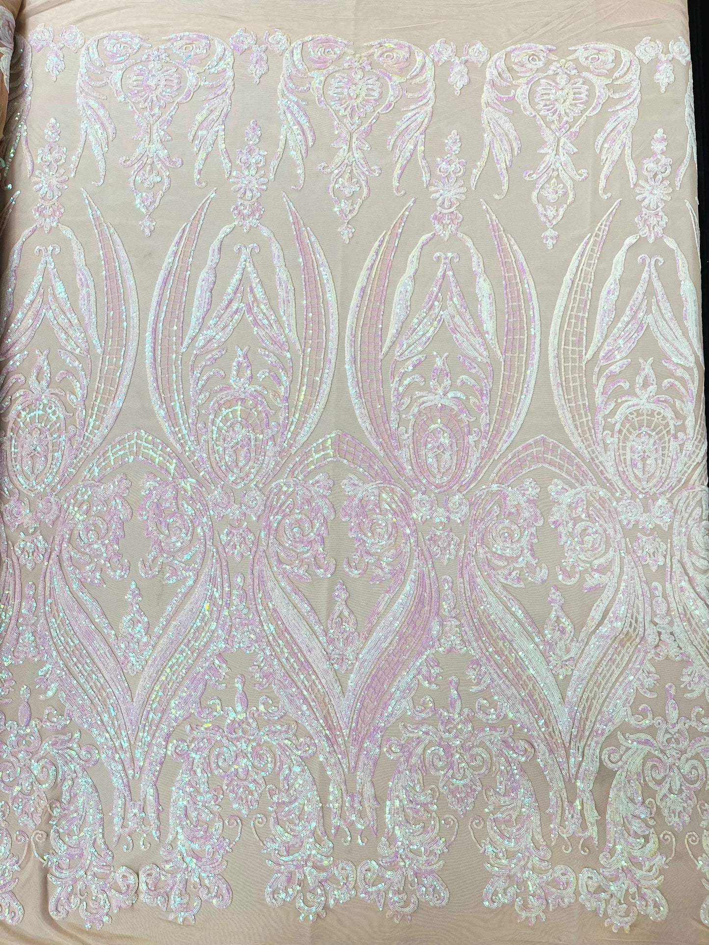 Big Sequin Damask Fabric 54” Wide| New Creations Fabric & Foam Inc.