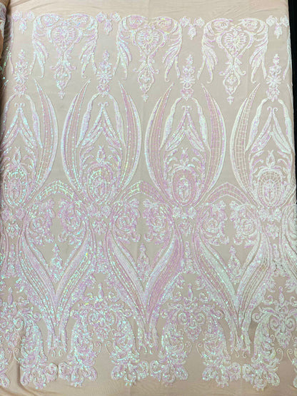 Big Sequin Damask Fabric 54” Wide| New Creations Fabric & Foam Inc.
