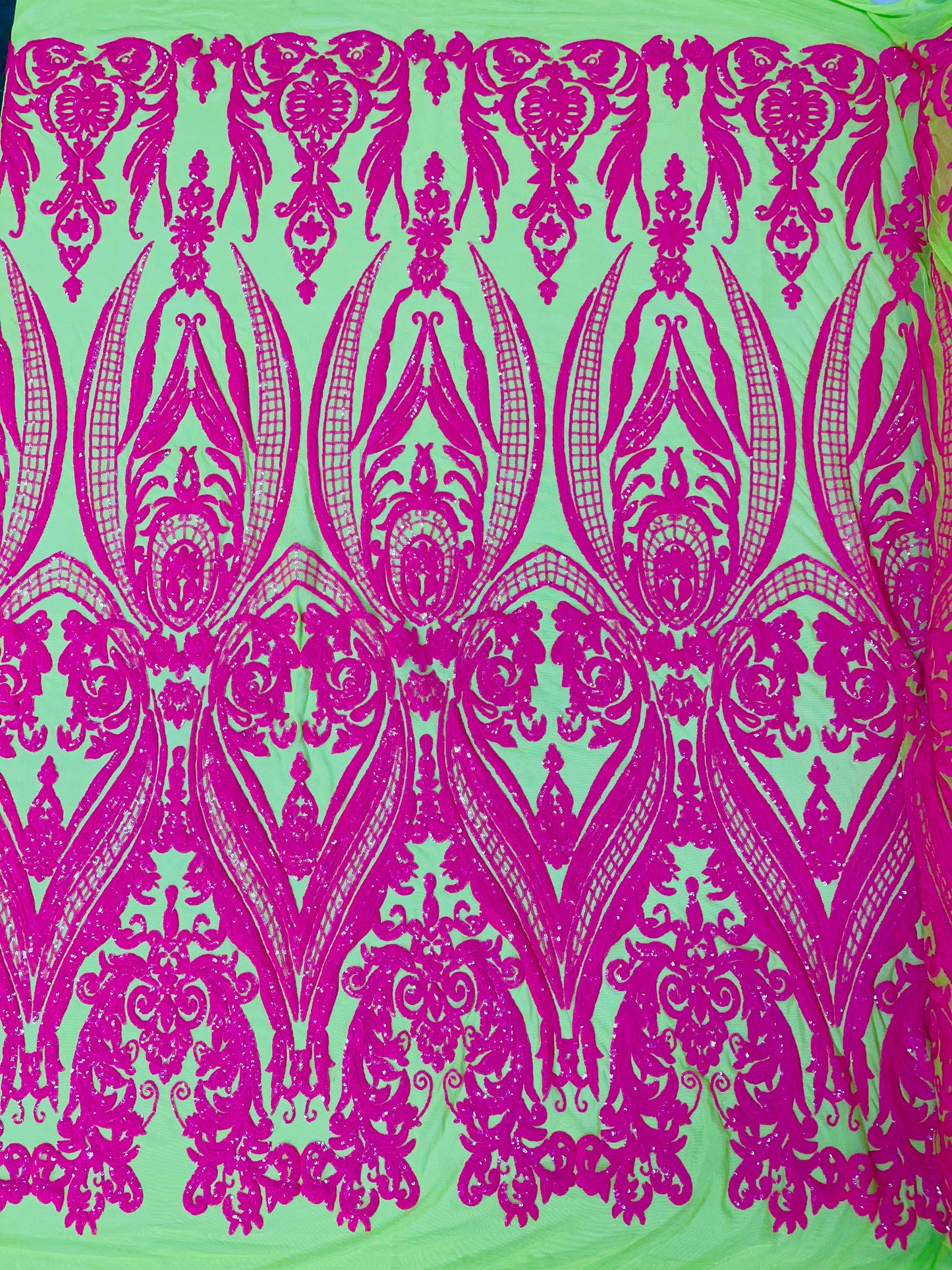 Big Sequin Damask Fabric 54” Wide| New Creations Fabric & Foam Inc.
