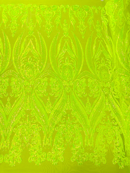 Big Sequin Damask Fabric 54” Wide| New Creations Fabric & Foam Inc.