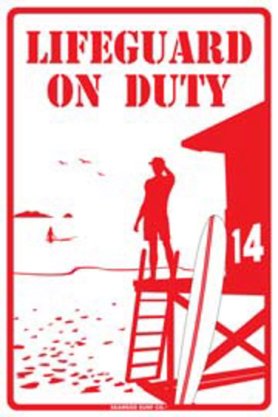 Seaweed No Lifeguard On Duty 8x12