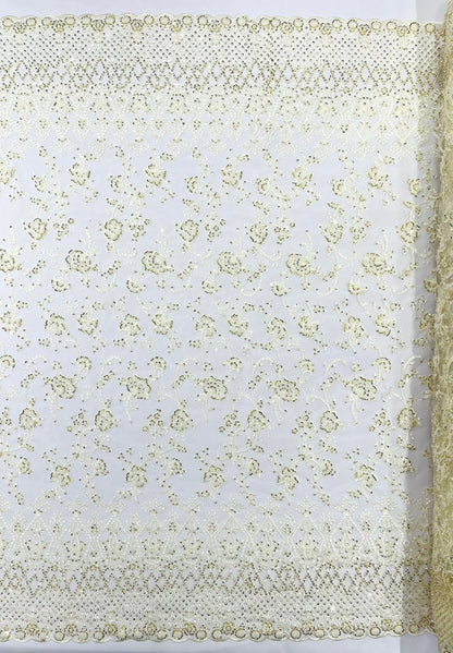 Modern Luxury Beaded Fabric 54” Wide| New Creations Fabric & Foam Inc.
