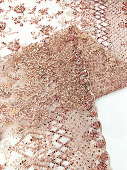 Modern Luxury Beaded Fabric 54” Wide| New Creations Fabric & Foam Inc.
