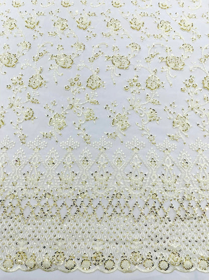 Modern Luxury Beaded Fabric 54” Wide| New Creations Fabric & Foam Inc.