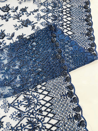 Modern Luxury Beaded Fabric 54” Wide| New Creations Fabric & Foam Inc.