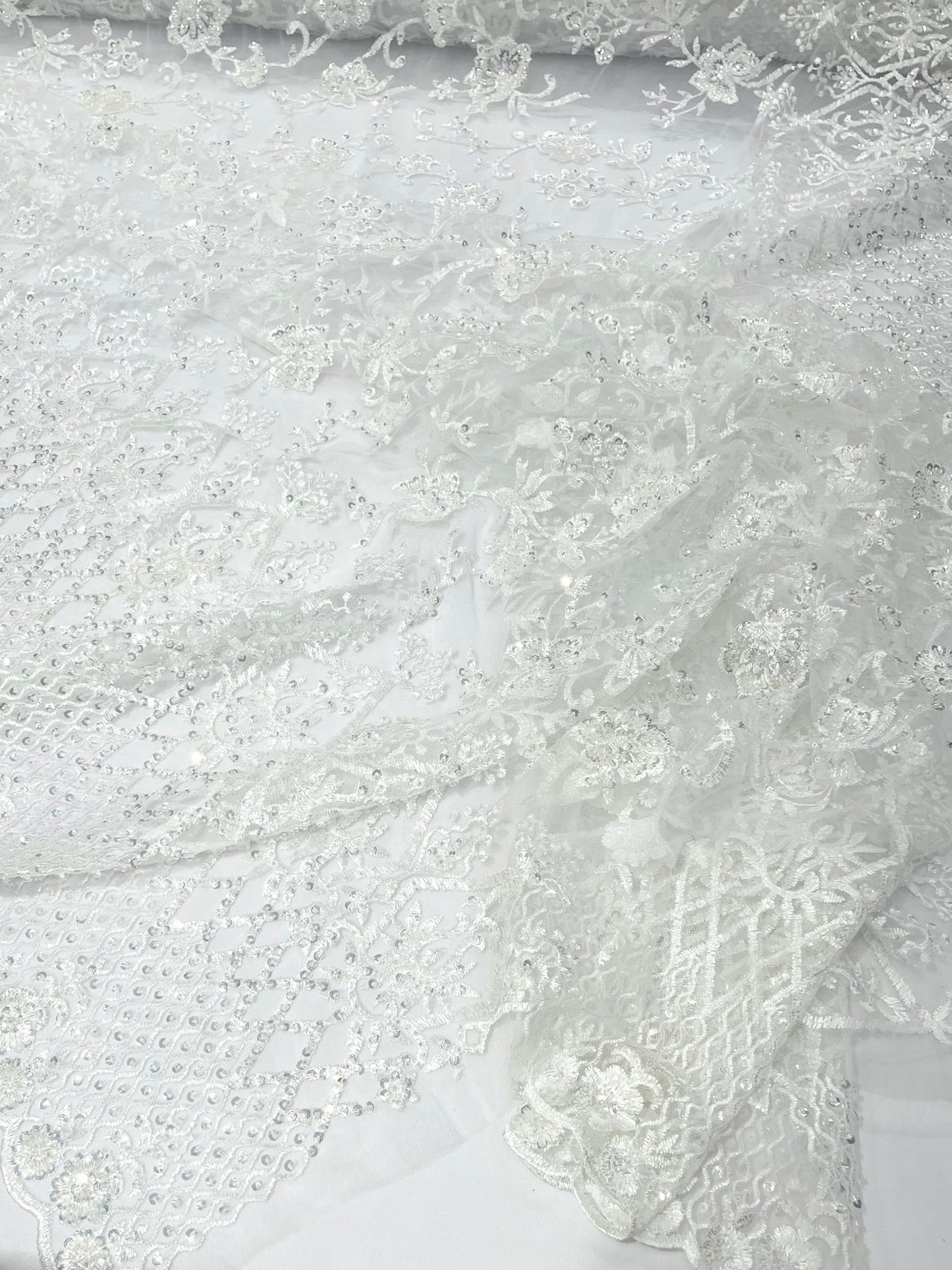 Modern Luxury Beaded Fabric 54” Wide| New Creations Fabric & Foam Inc.