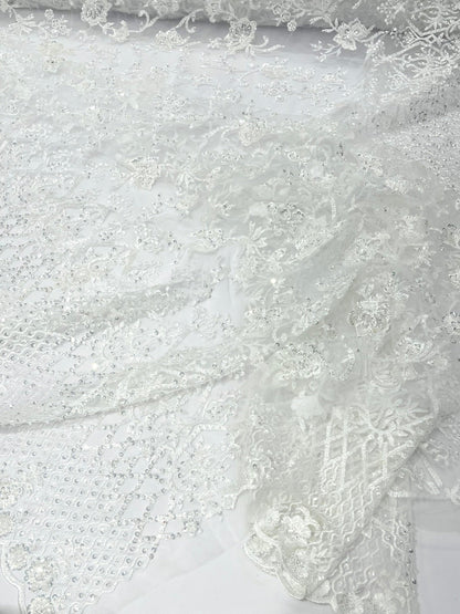 Modern Luxury Beaded Fabric 54” Wide| New Creations Fabric & Foam Inc.
