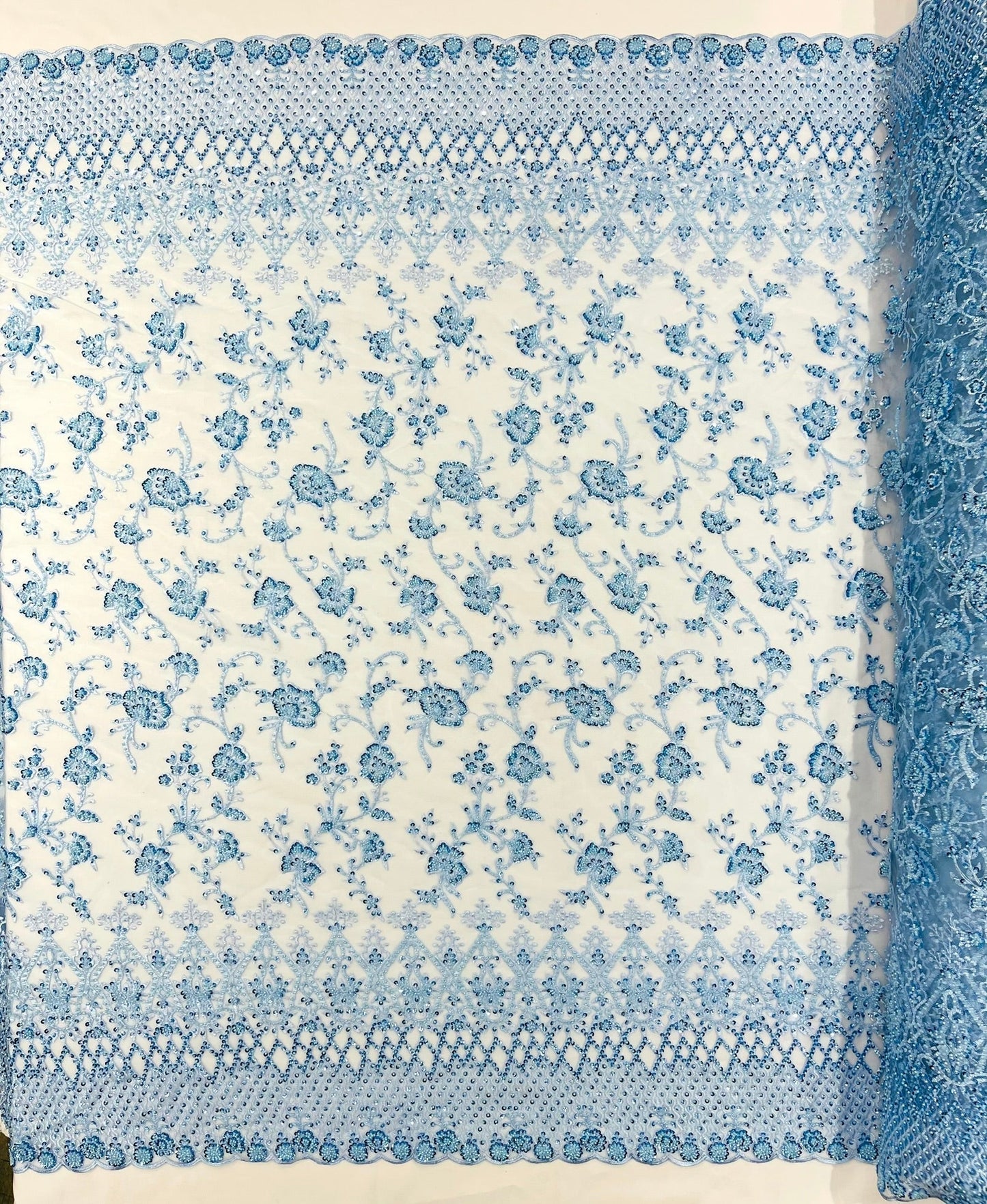 Modern Luxury Beaded Fabric 54” Wide| New Creations Fabric & Foam Inc.