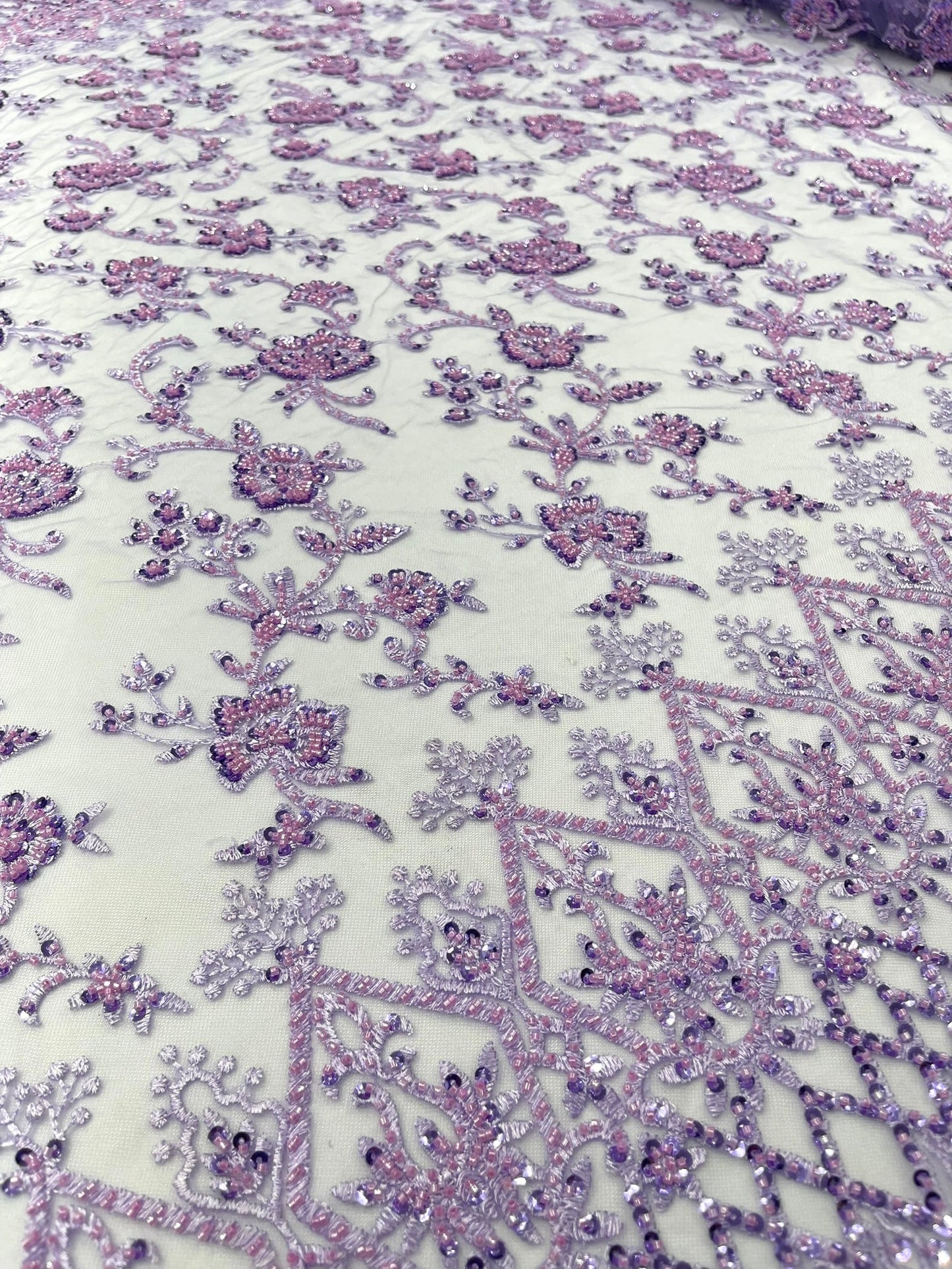 Modern Luxury Beaded Fabric 54” Wide| New Creations Fabric & Foam Inc.