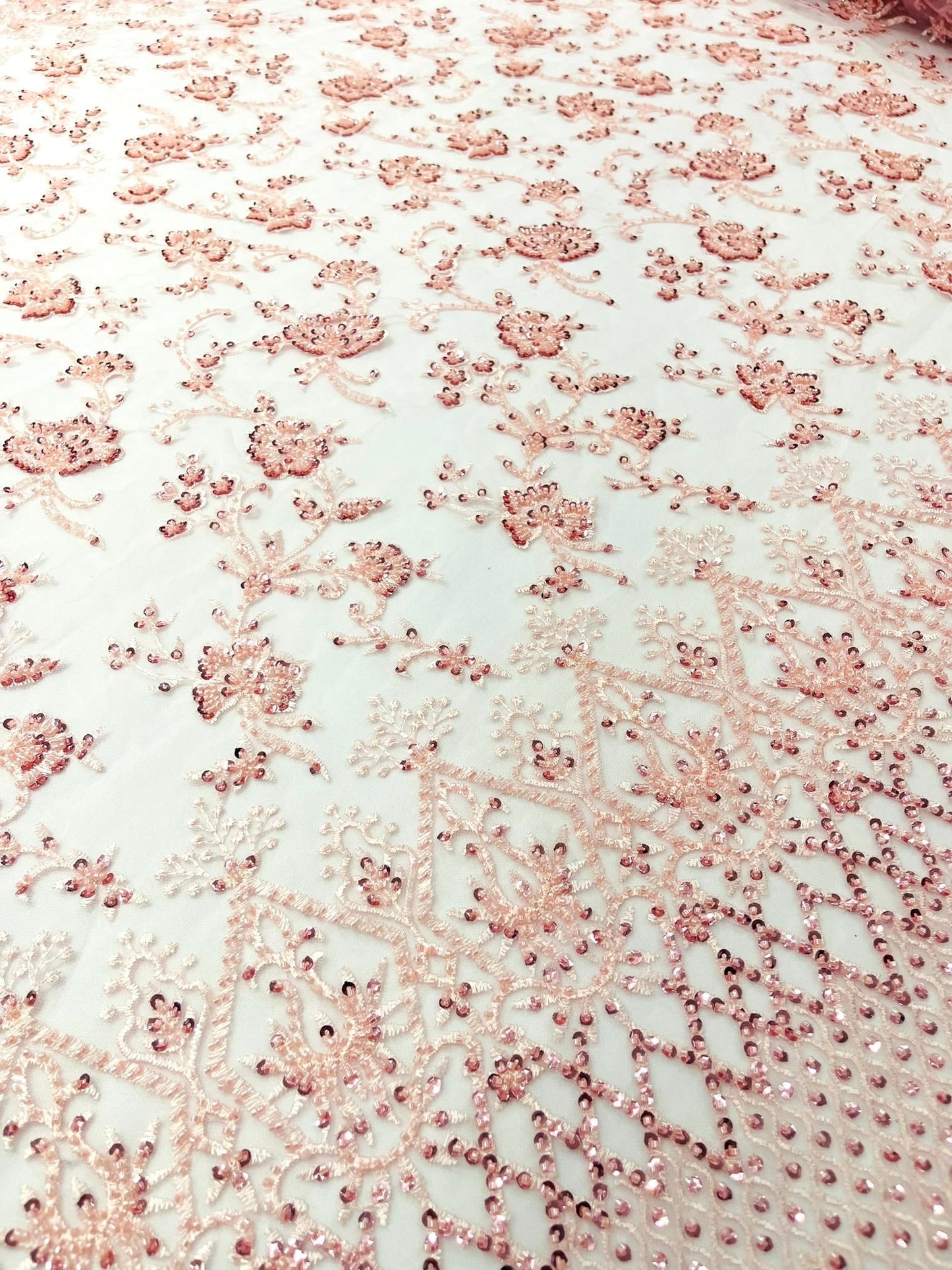 Modern Luxury Beaded Fabric 54” Wide| New Creations Fabric & Foam Inc.