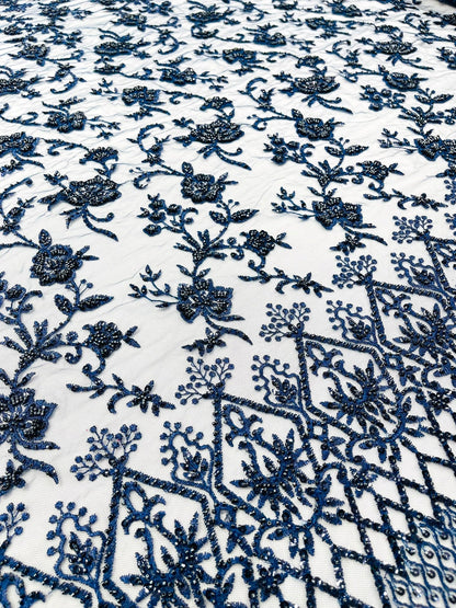 Modern Luxury Beaded Fabric 54” Wide| New Creations Fabric & Foam Inc.