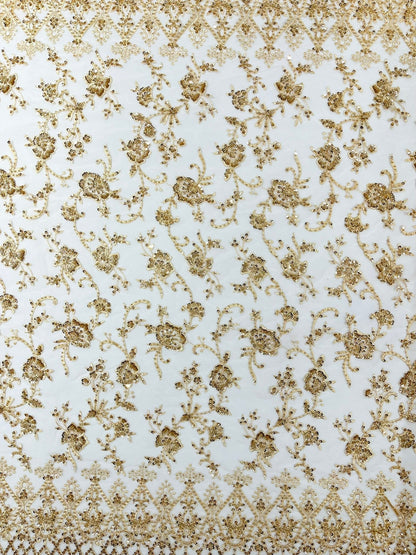 Modern Luxury Beaded Fabric 54” Wide| New Creations Fabric & Foam Inc.