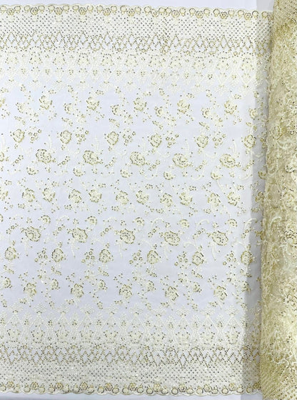 Modern Luxury Beaded Fabric 54” Wide| New Creations Fabric & Foam Inc.