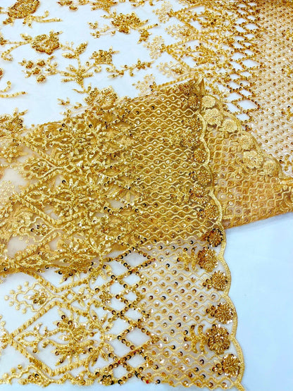Modern Luxury Beaded Fabric 54” Wide| New Creations Fabric & Foam Inc.