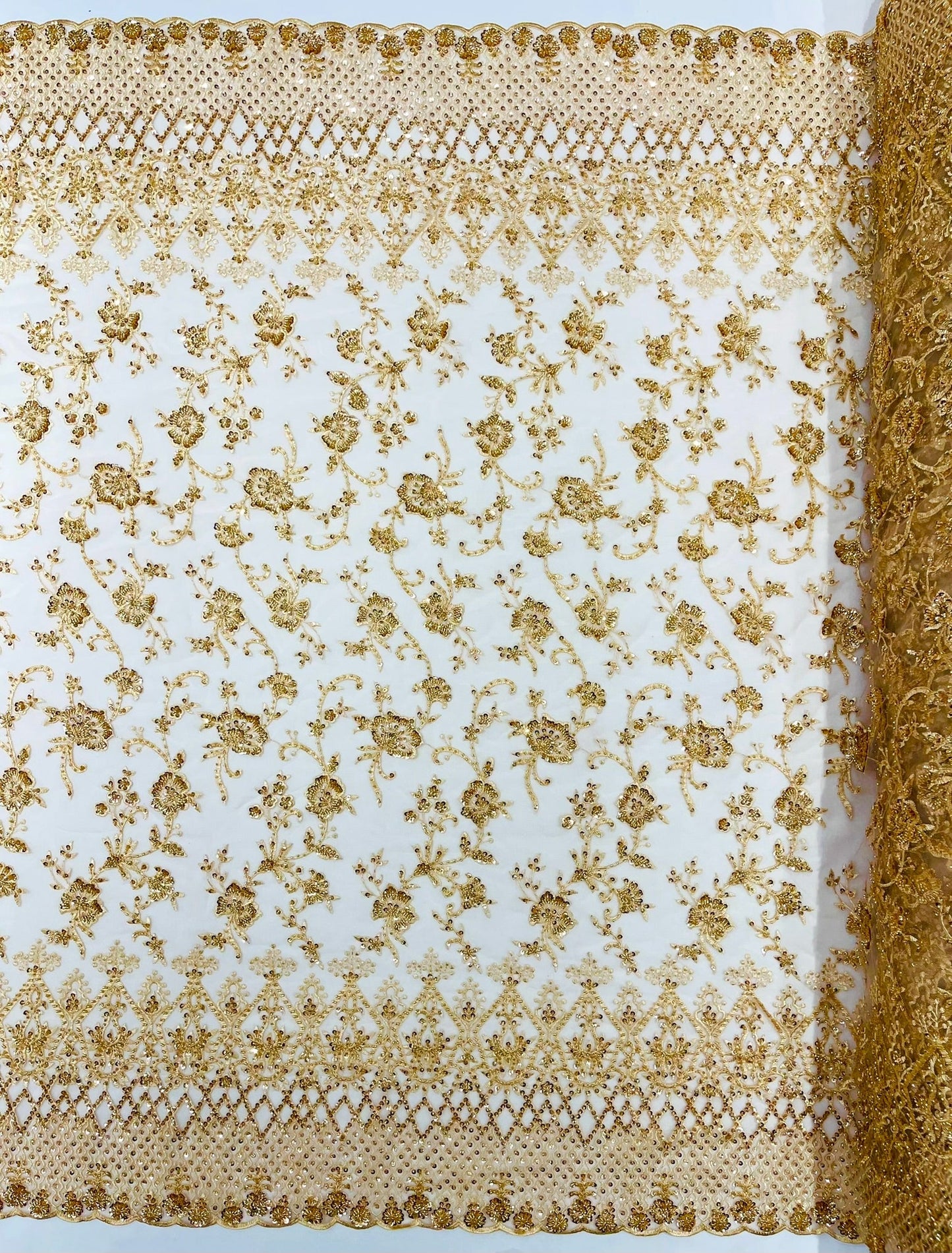 Modern Luxury Beaded Fabric 54” Wide| New Creations Fabric & Foam Inc.