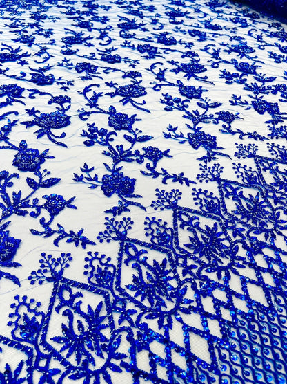Modern Luxury Beaded Fabric 54” Wide| New Creations Fabric & Foam Inc.