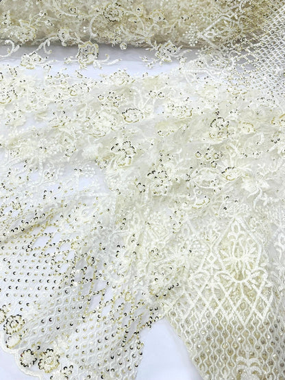 Modern Luxury Beaded Fabric 54” Wide| New Creations Fabric & Foam Inc.