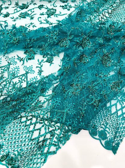 Modern Luxury Beaded Fabric 54” Wide| New Creations Fabric & Foam Inc.