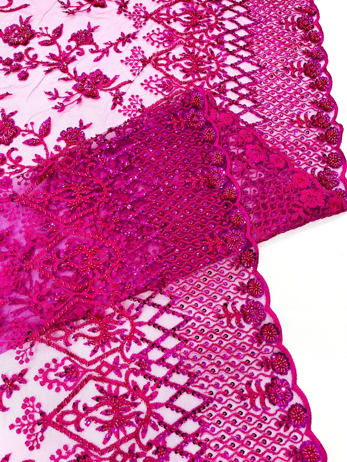 Modern Luxury Beaded Fabric 54” Wide| New Creations Fabric & Foam Inc.
