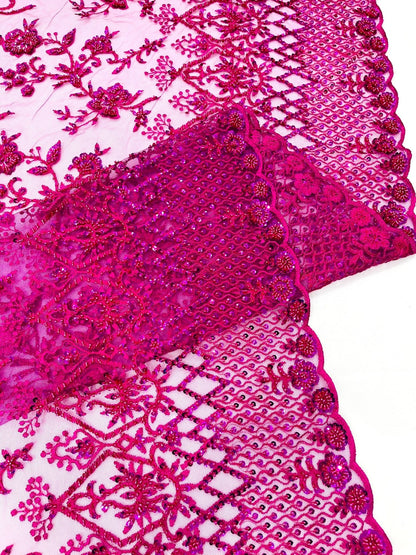 Modern Luxury Beaded Fabric 54” Wide| New Creations Fabric & Foam Inc.