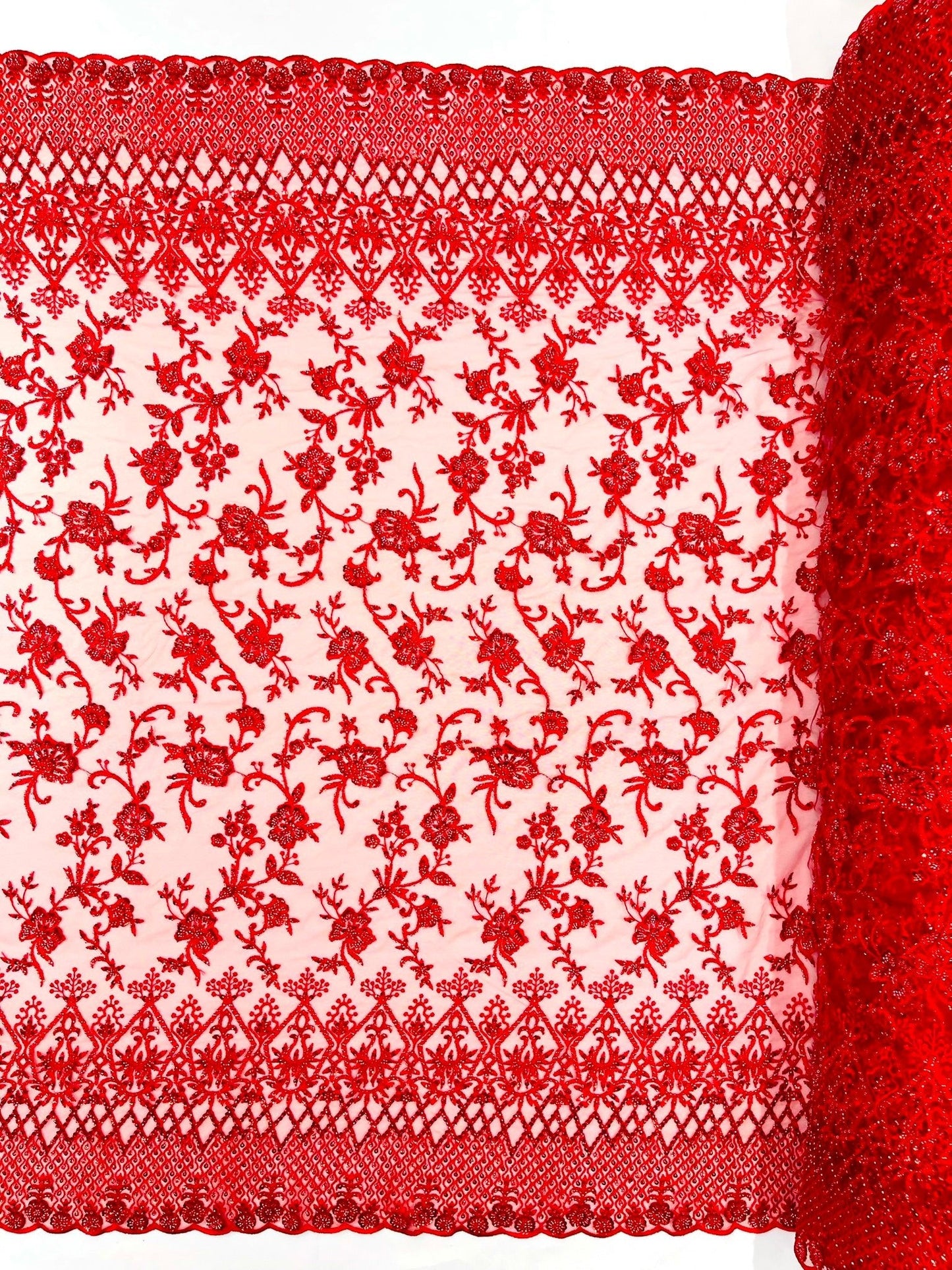 Modern Luxury Beaded Fabric 54” Wide| New Creations Fabric & Foam Inc.