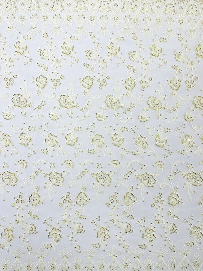 Modern Luxury Beaded Fabric 54” Wide| New Creations Fabric & Foam Inc.